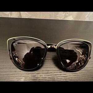 NEM Eva Marie Black Cat-Eye Sunglasses